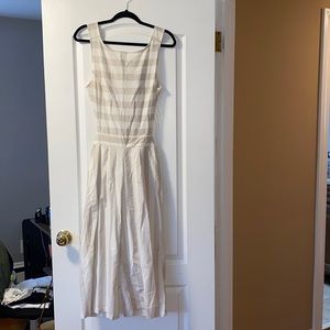 Beige and White Jumpsuit